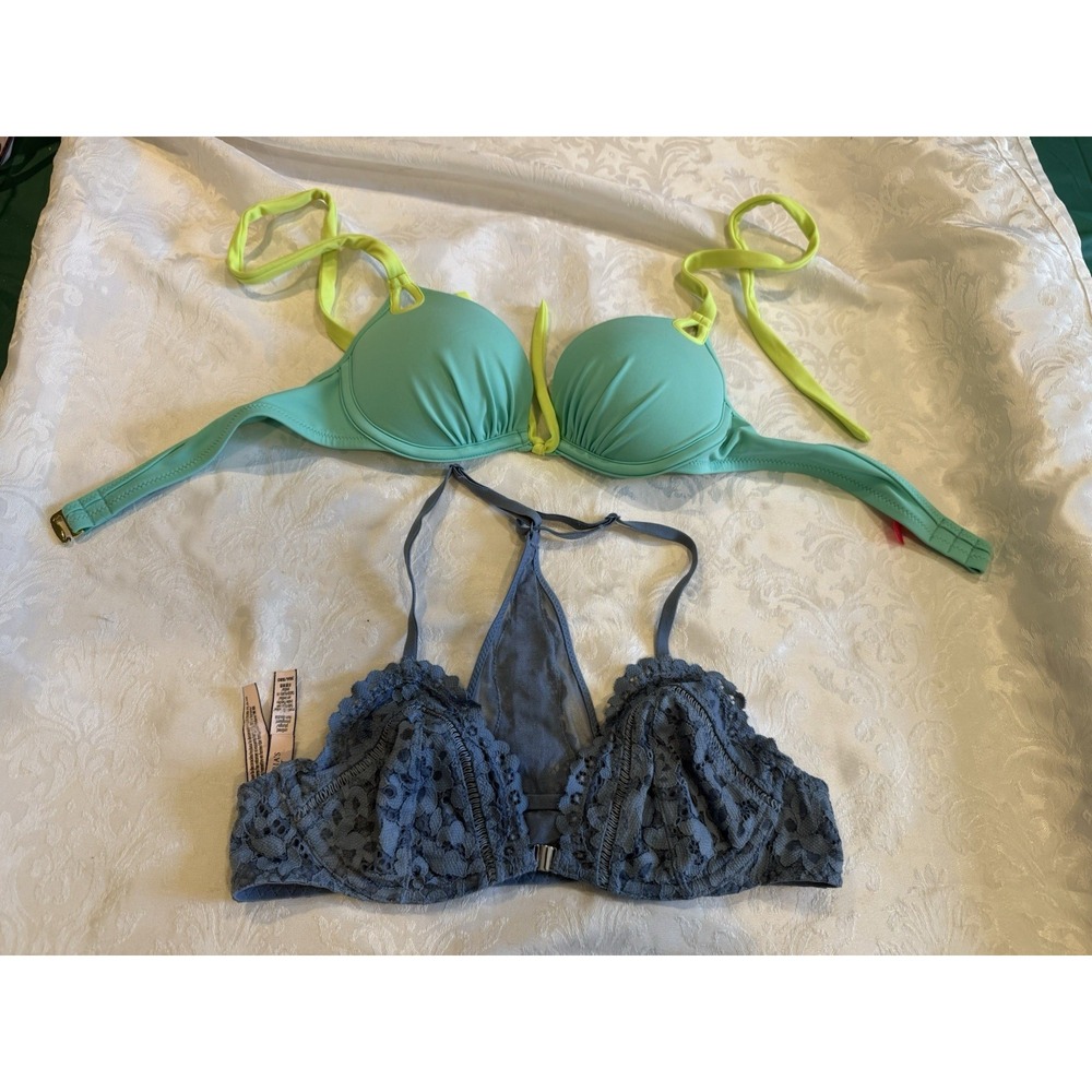 victoria secret pink lot‎ Of 2 Swim Top Bralette 36A